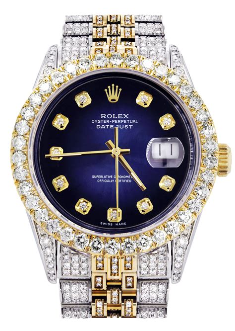 iced out blue diamond rolex|rolex iced out bezel.